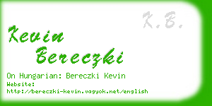 kevin bereczki business card